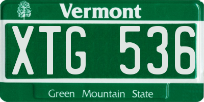 VT license plate XTG536