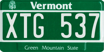 VT license plate XTG537