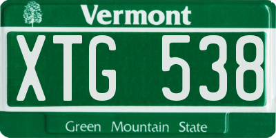 VT license plate XTG538