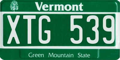 VT license plate XTG539