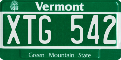 VT license plate XTG542