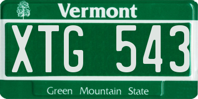 VT license plate XTG543