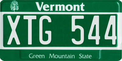 VT license plate XTG544