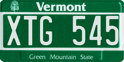 VT license plate XTG545