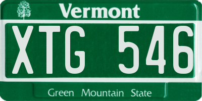 VT license plate XTG546