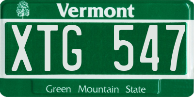 VT license plate XTG547