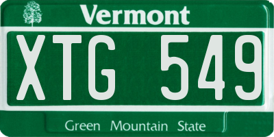 VT license plate XTG549