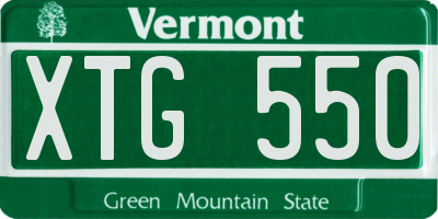 VT license plate XTG550