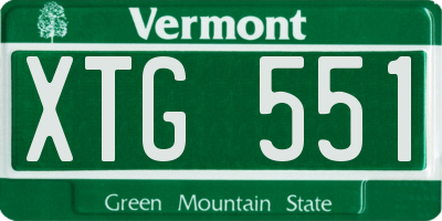 VT license plate XTG551