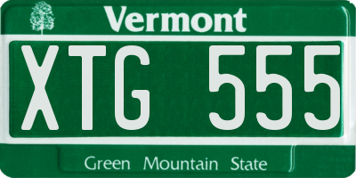VT license plate XTG555