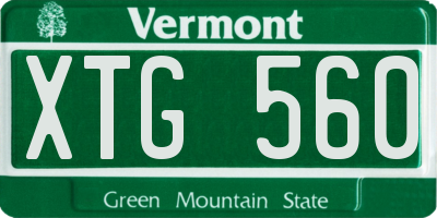 VT license plate XTG560