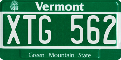 VT license plate XTG562
