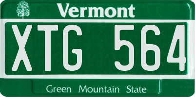 VT license plate XTG564