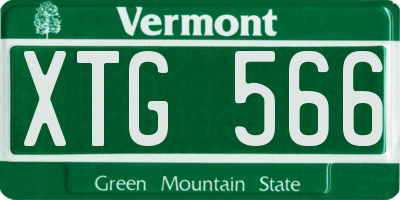 VT license plate XTG566