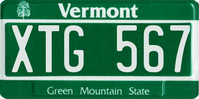 VT license plate XTG567