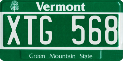 VT license plate XTG568