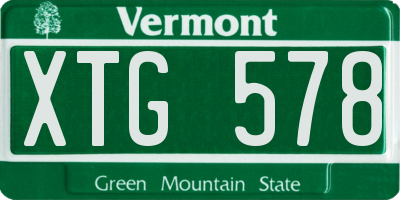 VT license plate XTG578