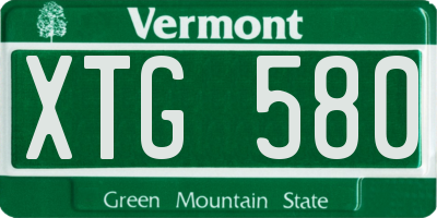 VT license plate XTG580