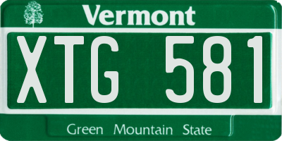 VT license plate XTG581
