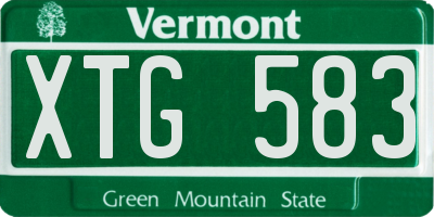 VT license plate XTG583