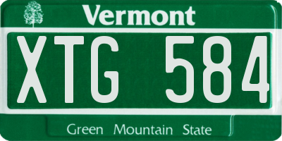 VT license plate XTG584
