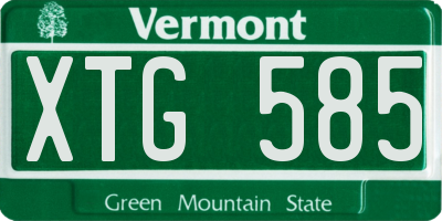 VT license plate XTG585