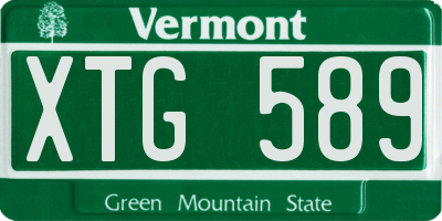 VT license plate XTG589