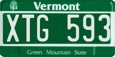 VT license plate XTG593