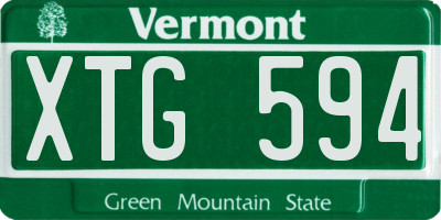 VT license plate XTG594
