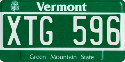 VT license plate XTG596