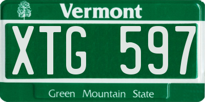 VT license plate XTG597