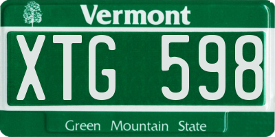 VT license plate XTG598