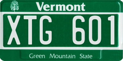 VT license plate XTG601