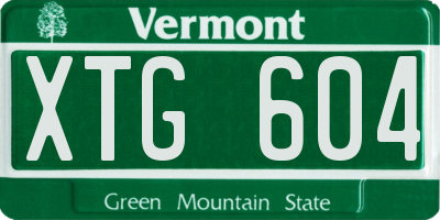 VT license plate XTG604