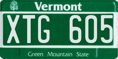 VT license plate XTG605