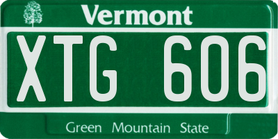 VT license plate XTG606