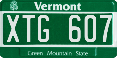 VT license plate XTG607
