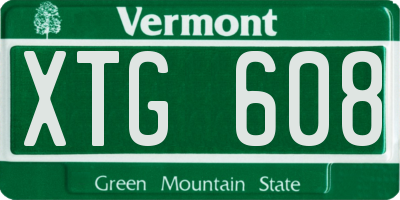 VT license plate XTG608