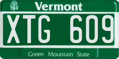 VT license plate XTG609
