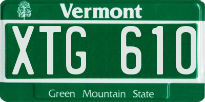 VT license plate XTG610