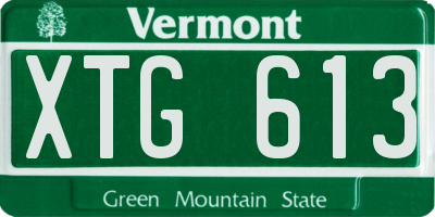 VT license plate XTG613