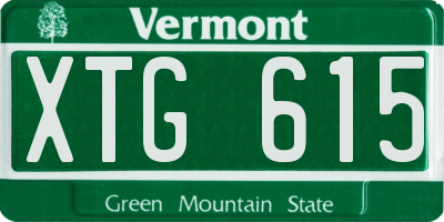 VT license plate XTG615