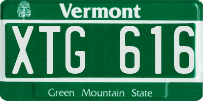 VT license plate XTG616
