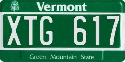 VT license plate XTG617