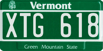 VT license plate XTG618