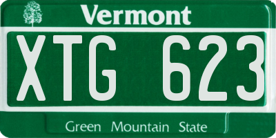 VT license plate XTG623