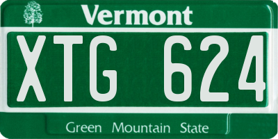 VT license plate XTG624