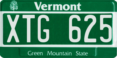 VT license plate XTG625