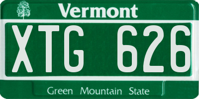 VT license plate XTG626