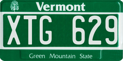 VT license plate XTG629